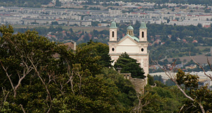 The Church on Leopoldsberg with the plains East of Vienna in the background